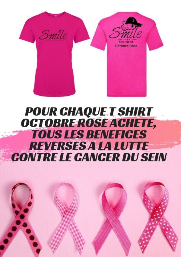 T-Shirt Femme Octobre Rose Avec Ruban - Soutien Cancer Du Sein - Coton De Qualité - Message De Sensibilisation - 2